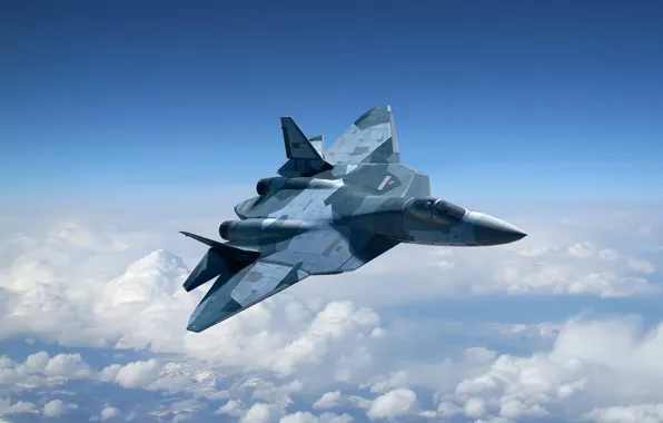 Figure, T-50, PAK FA, Sukhoi, The Russian air force, Russian multi-purpose fighter of the fifth …