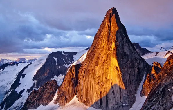 Picture the sky, clouds, snow, mountains, clouds, nature, rocks, Canada