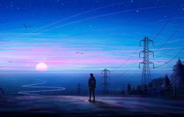 Picture night, wire, guy