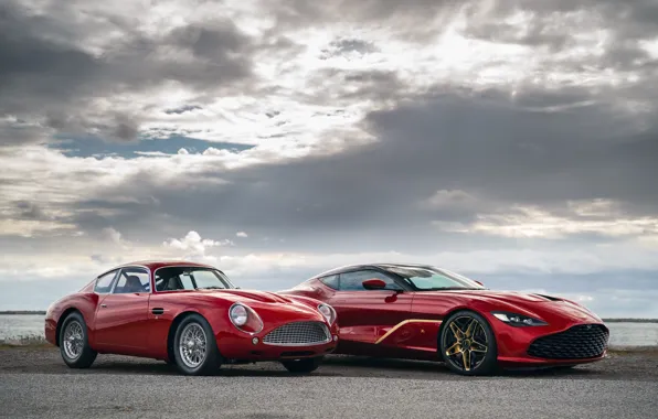 Clouds, Aston Martin, red, Zagato, 2020, DB4 GT Zagato Continuation, DBS GT Zagato
