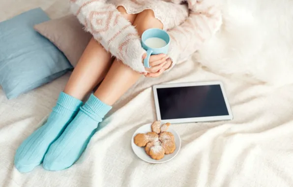 Coffee, soft, milk, cookies