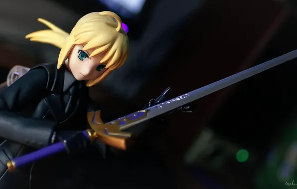 Look, girl, hair, sword, anime, costume, Fate Stay Night, Saber
