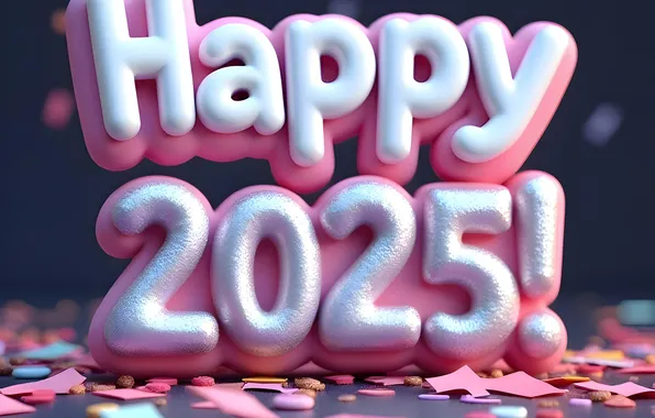 Figures, New year, date, 2025, New Year 2025