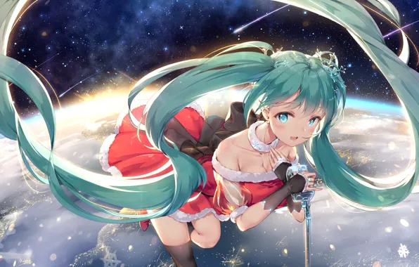 Girl, music, anime, art, vocaloid, hatsune miku