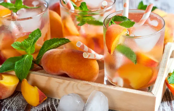 Ice, macro, mint, lemonade, Fig peach