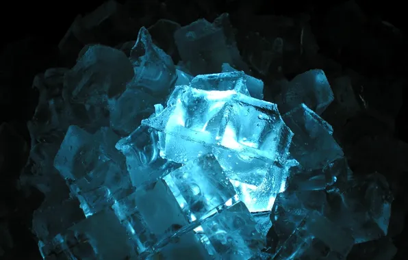 Ice, light, Macro, cube
