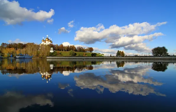 Picture river, temple, Yaroslavl, The Cathedral of the assumption