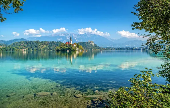 Picture lake, photo, castle, Bled