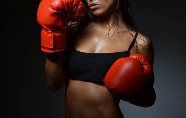 Picture hot, sexy, woman, boxing, boxing gloves