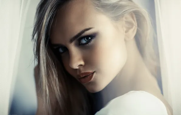 Look, girl, close-up, portrait, makeup, hairstyle, blonde, beauty