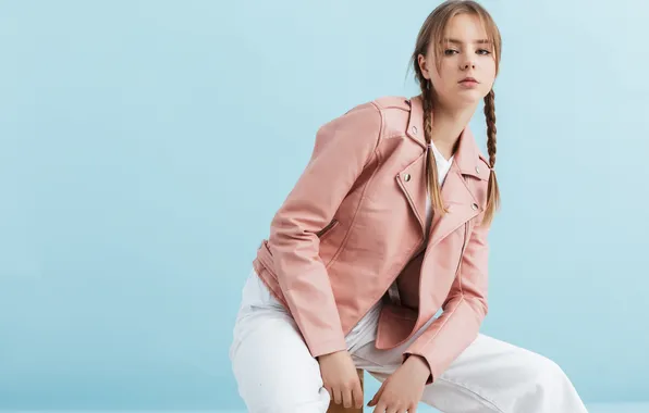Girl, sexy, young, model, pretty, cute, long-haired, pigtails