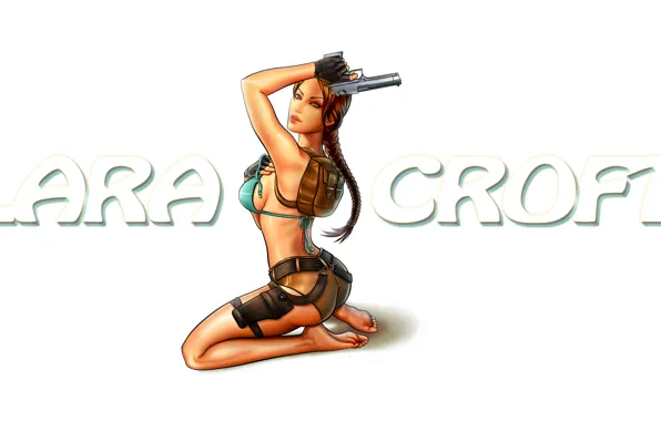 Picture look, shorts, Tomb Raider, Lara Croft, holster, Lara Croft