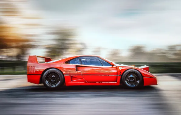 Red, Auto, Machine, Speed, Red, Game, Ferrari F40, Forza Horizon 4