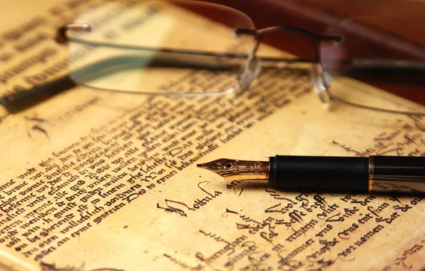 Paper, glasses, handle, manuscript
