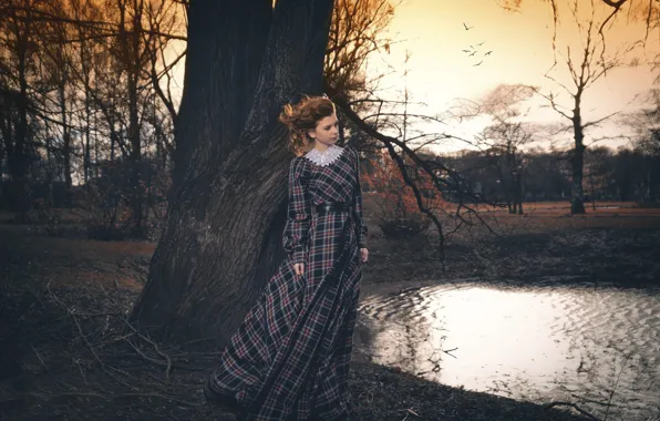Picture autumn, girl, Park, dress, Svetlana Koroleva