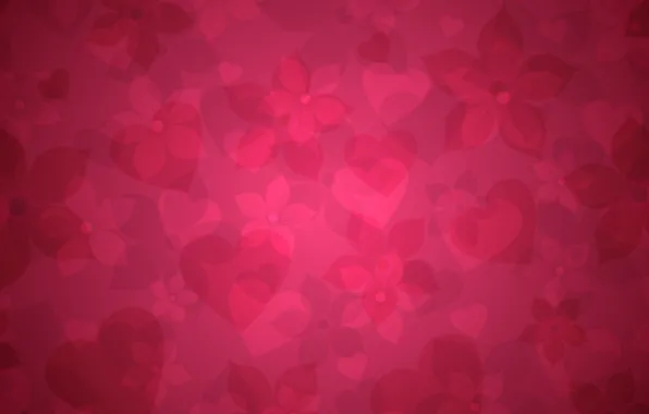 Pink, Wallpaper, heart, texture, hearts, flowers. background