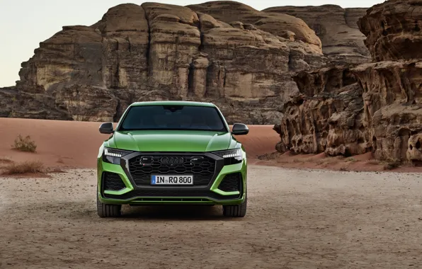 Audi, desert, front view, crossover, 2020, RS Q8