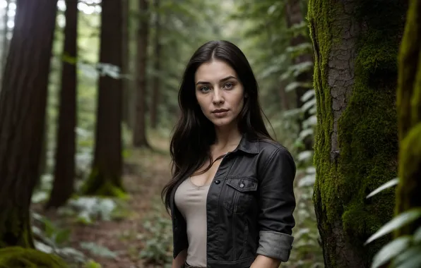Forest, girl, walk, beautiful, in the woods