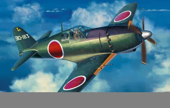 Picture war, art, airplane, aviation, ww2, Mitsubishi J2m6 Raiden (Jack) type 31