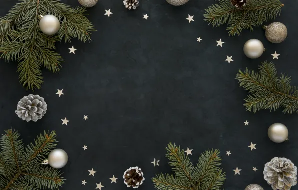 Decoration, balls, Christmas, New year, christmas, balls, bumps, wood