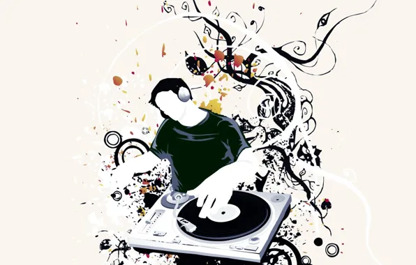 Picture pattern, minimalism, vector, DJ