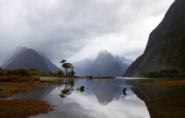 Landscape, mountains, lake