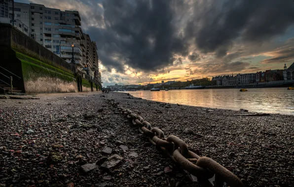 Picture sunset, England, London, london, sunset, clouds, england, Thames River