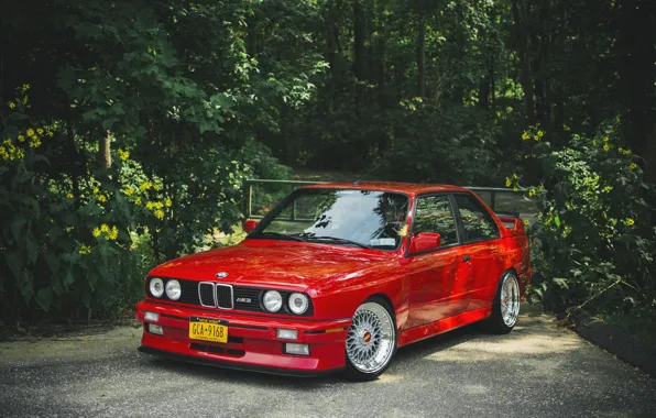 BMW, BMW, red, red, tuning, e30