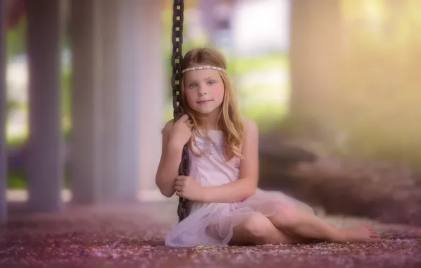 Picture dress, chain, girl, bokeh