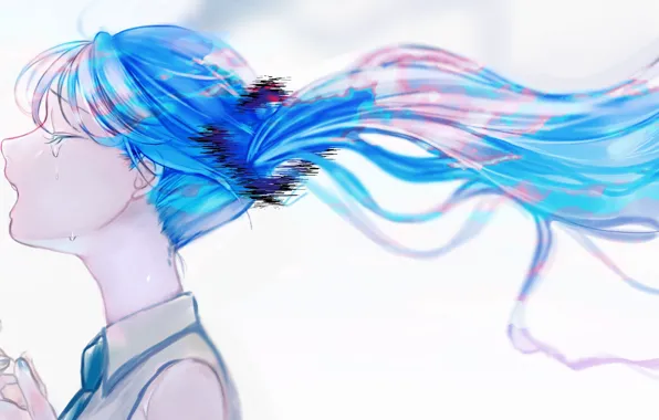Girl, Hatsune Miku, Vocaloid, crying