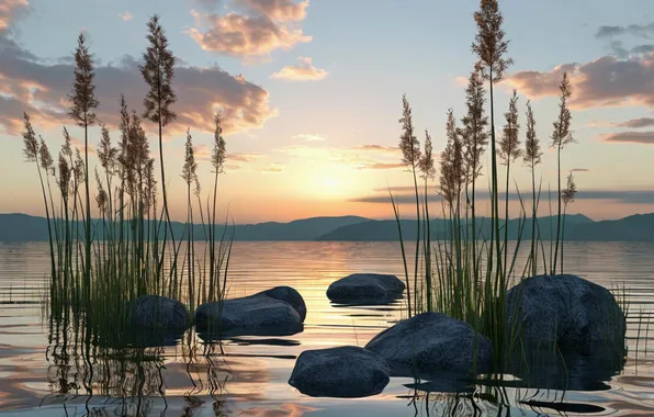 Water, Lake, Landscape, Landscapes