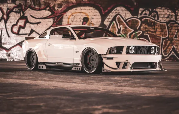 Mustang, Ford, Auto, White, Retro, Machine, Car, Car
