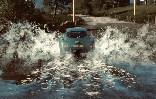 Aston Martin, Speed, Game, River, Filter, Xbox One X, Forza Horizon 4, FH4
