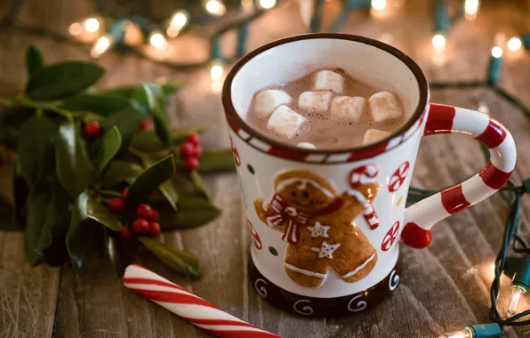 Coffee, drink, caramel, hot chocolate, marshmallows