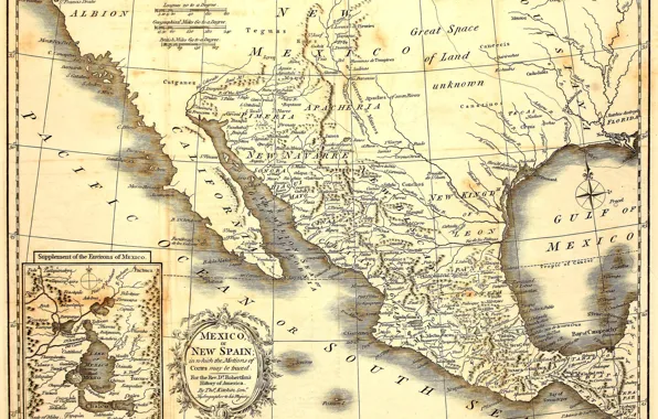 Wallpaper Mexico, old, map, paper for mobile and desktop, section