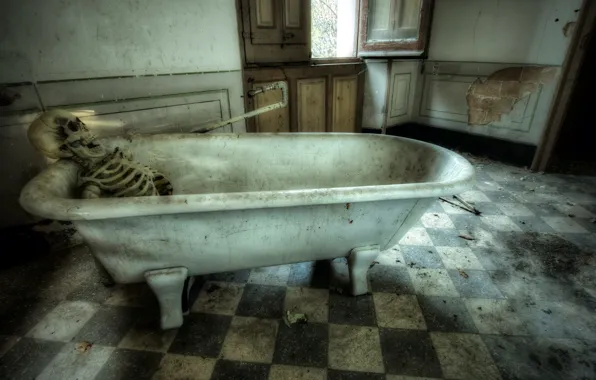 Picture background, skeleton, bath