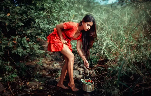 Girl, nature, Vidya