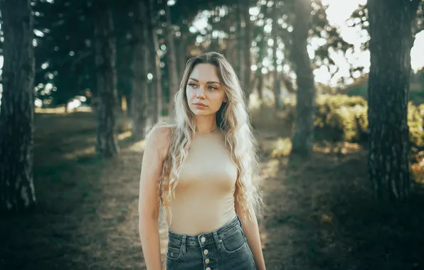 Girl, long hair, beautiful, model, jeans, sweet, adorable