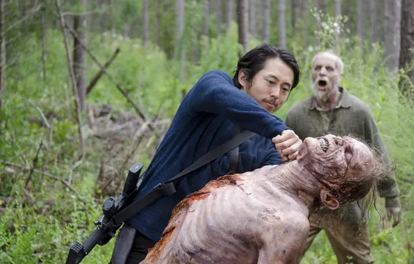 Picture knife, zombies, The Walking Dead, The walking dead, Steven Yeun, Glenn