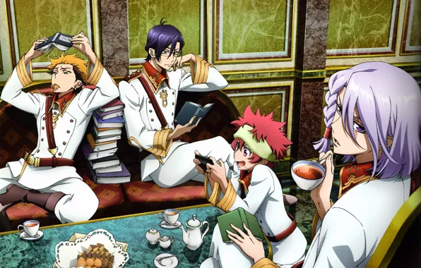 Tea, books, cookies, guys, Kakumeiki Valvrave, Walgrave Liberator