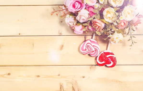 Flowers, candy, hearts