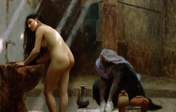 Picture erotic, picture, Jean-Leon Gerome, Woman in Turkish Bath