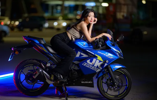 Mike, Asian, Brunette, Suzuki, Pants