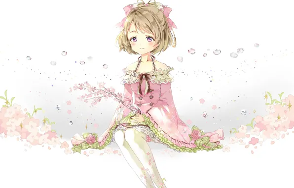 Picture look, flowers, art, girl