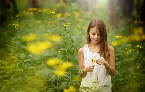 Picture flowers, nature, girl