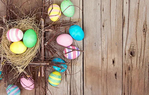 Eggs, Easter, wood, painted, eggs, easter