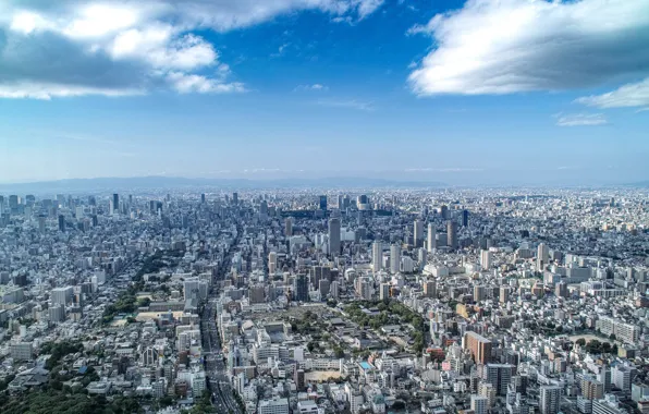 The city, Panorama, Osaka, Osaka, in Japan
