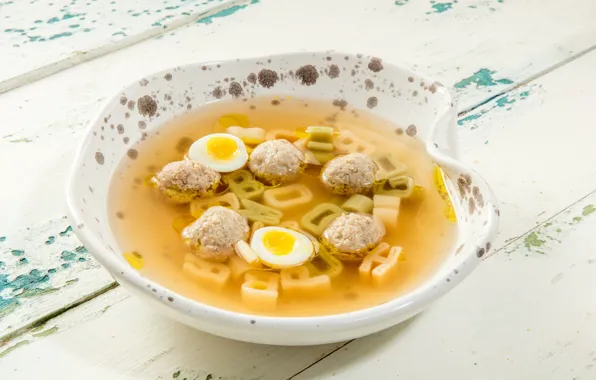 Picture egg, food, soup, the first dish