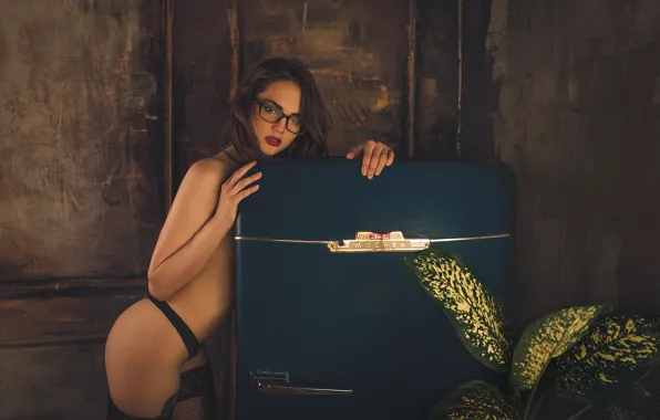 Girl, tattoo, glasses, refrigerator, Dmitry Yermokhin, Mary Bell