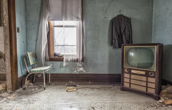 Picture TV, window, chair